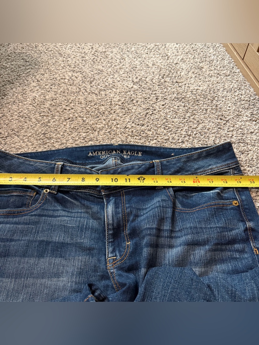 Women’s American Eagle Dark Blue Flared Jeans Kick Boot Super Stretch size 18 - Picture 4 of 7